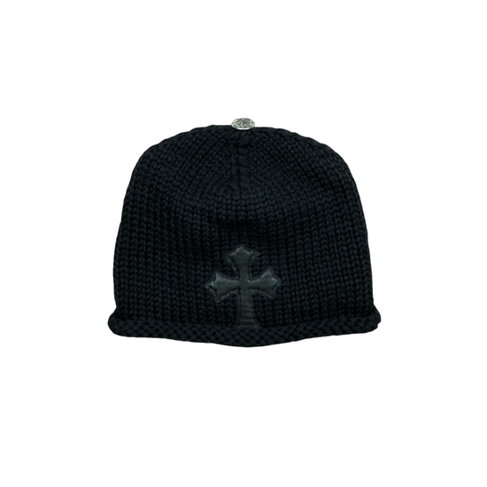 Beanie  Black Cross Patch Wool | Chrome Hearts