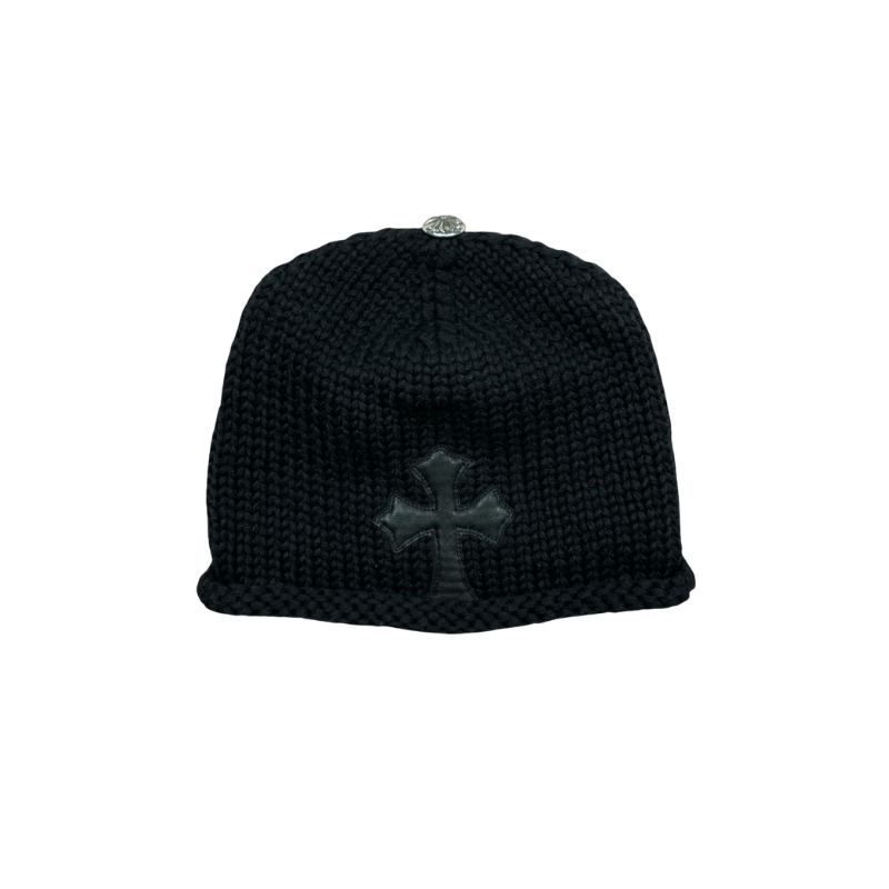 Beanie  Black Cross Patch Wool | Chrome Hearts