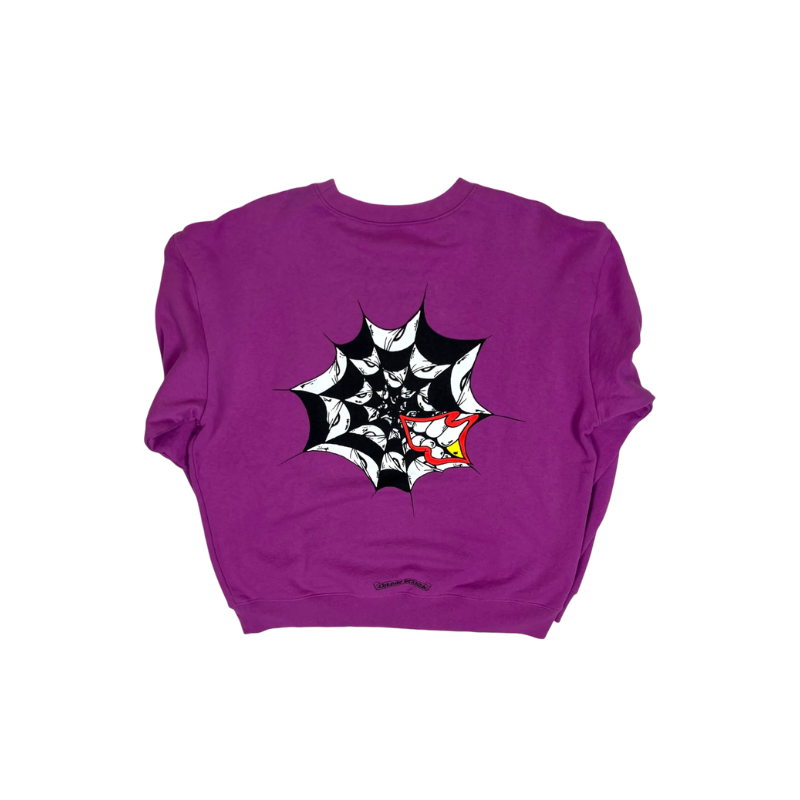 Chrome Hearts Matty Boy Purple Spider Web Crewneck