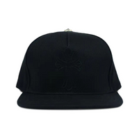Casquette Cross en denim ciré « Noir » | Chrome Hearts