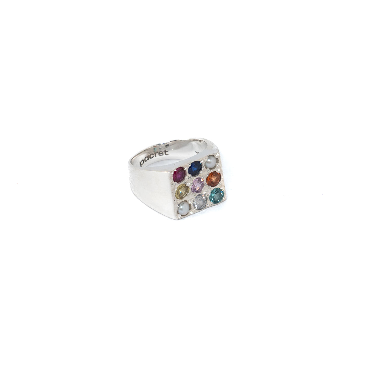 Ring Seven Sapphires - Silver Ring | Pacret Studio