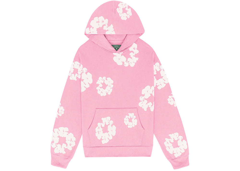 Hoodie Cotton Wreath Pink | Denim Tears