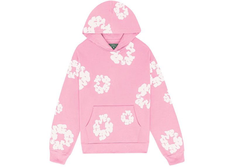 Hoodie Cotton Wreath Pink | Denim Tears