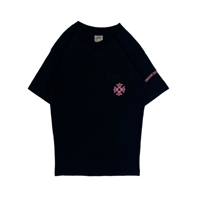 Chrome Hearts Black Pink Cross Logo Tee