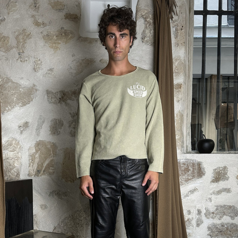 Longsleeve Thermal Speed Shop Fadded Green | Reveur Lucide