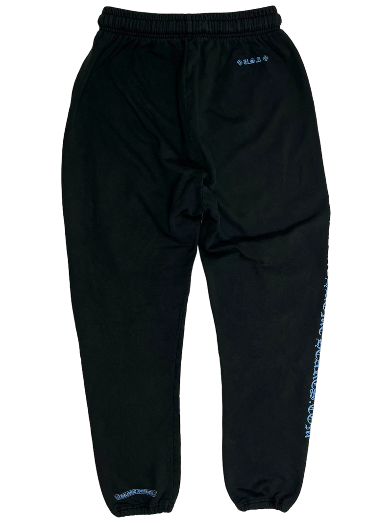 Chrome Hearts Black Blue Spellout Logo Trackpants Vintage