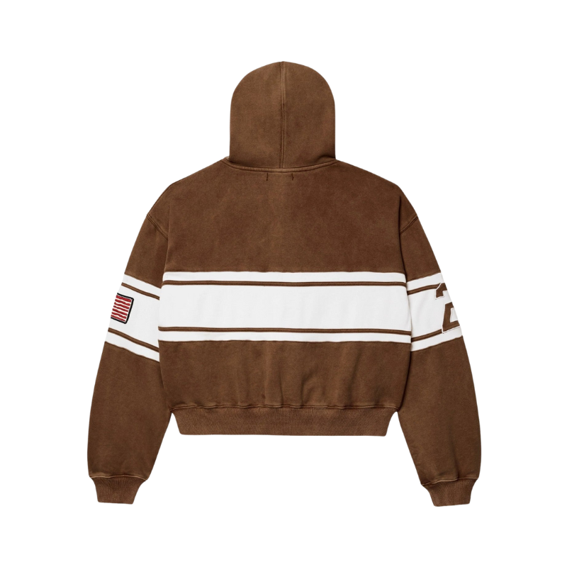 Zip Hoodie Cursive Brown | Vale Lives
