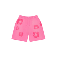 Shorts Mono Cotton Wreath Neon Pink | Denim Tears