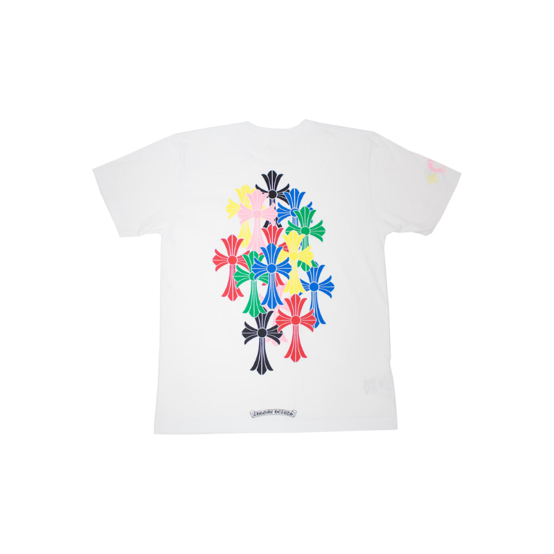 T-shirt Chrome Hearts croix gothiques Multi Color White