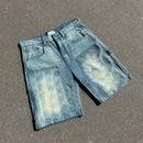 Denim Shorts Carpenter Blue Monogram | Maison Guava