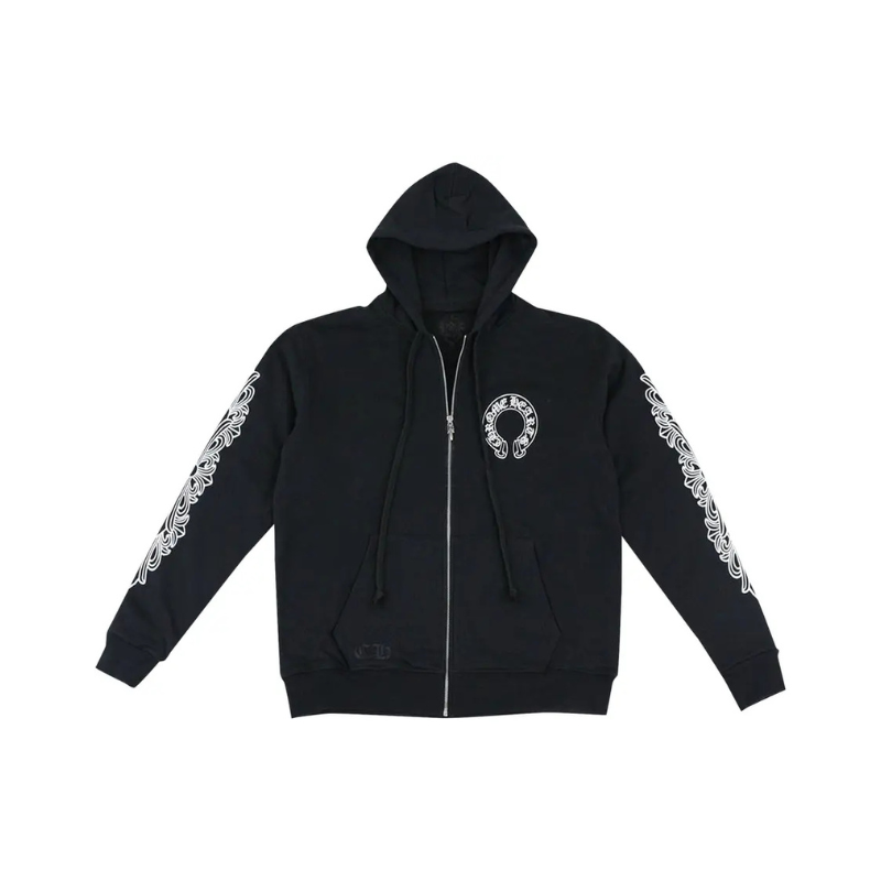 Zip Hoodie Floral Black | Chrome Hearts