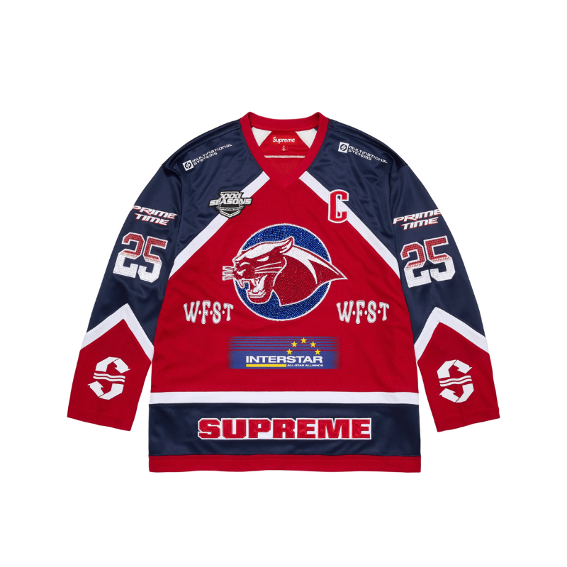 Jersey Rhinestone Hockey blue  | Supreme