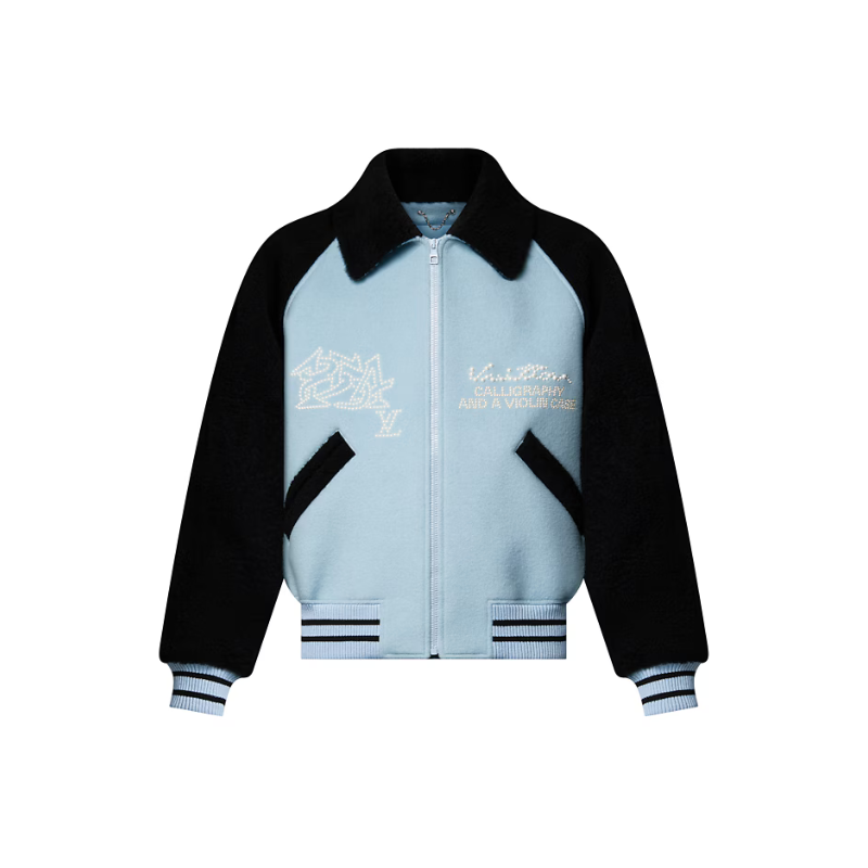 Veste Blouson varsity en laine et sherling | Louis Vuitton