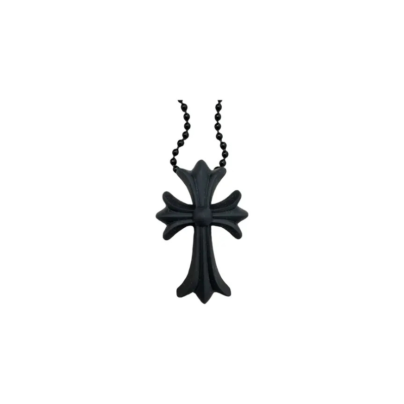 Necklace Black Silicone Cross | Chrome Hearts