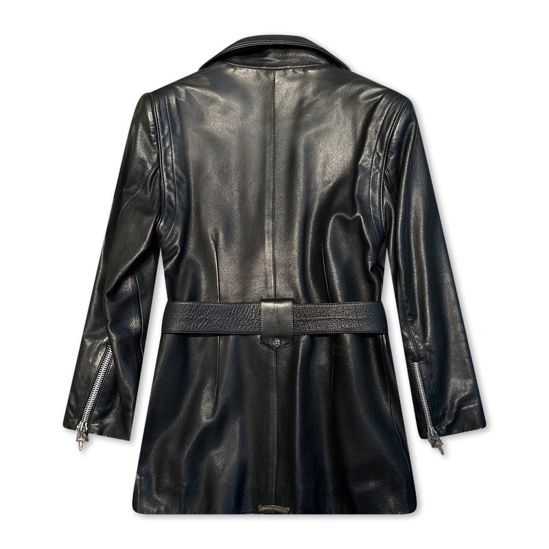 Jacket Leather Black | Chrome Hearts