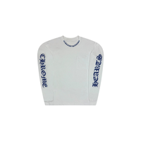 Longsleeve 1988 White Blue Neck Logo | Chrome Hearts