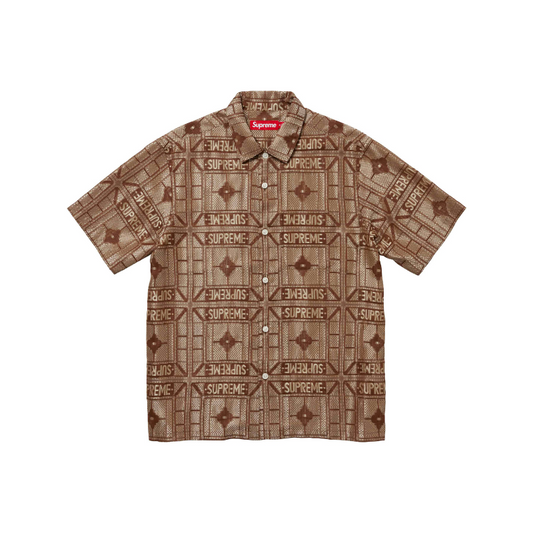 Supreme Tray Jacquard S/S Shirt Brown