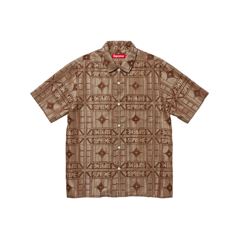 Supreme Tray Jacquard S/S Shirt Brown