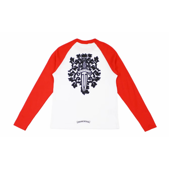 Longsleeve Baseball Dagger Red White | Chrome Hearts