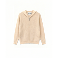 Two Way Zip Hoodie Cashmere | Maison Guava