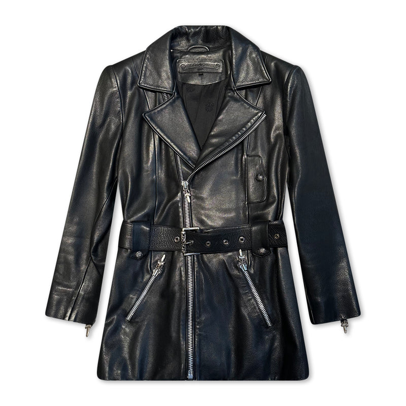 Jacket Leather Black | Chrome Hearts