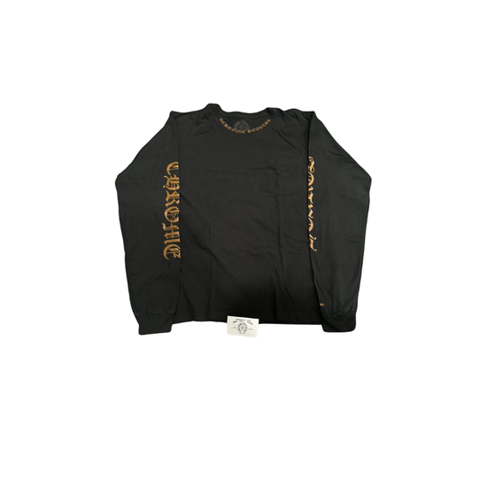 Longsleeve Vertical Logo Black Brown | Chrome Hearts
