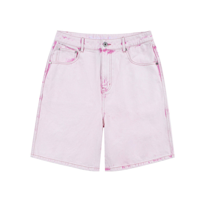 UNKNOWN Dagger EMB Denim Short Light Wash Pink