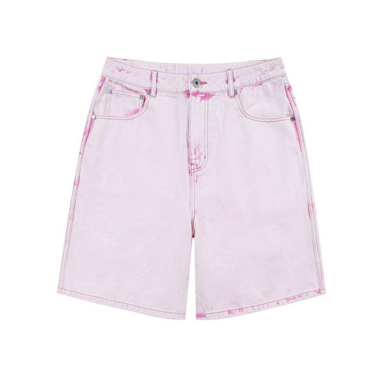 UNKNOWN Dagger EMB Denim Short Light Wash Pink