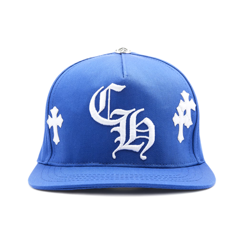 Casquette de baseball bleue avec patch | Chrome Hearts
