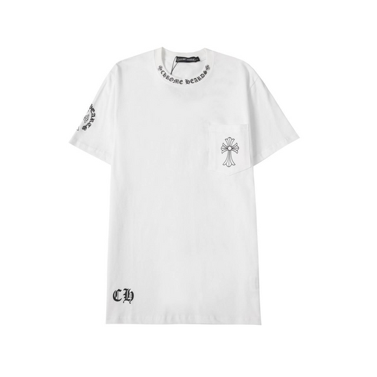 T-shirt White Neck Logo | Chrome Hearts