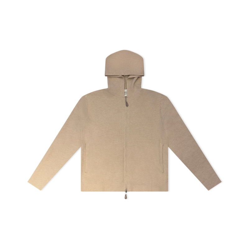 Two Way Zip Hoodie Cashmere | Maison Guava