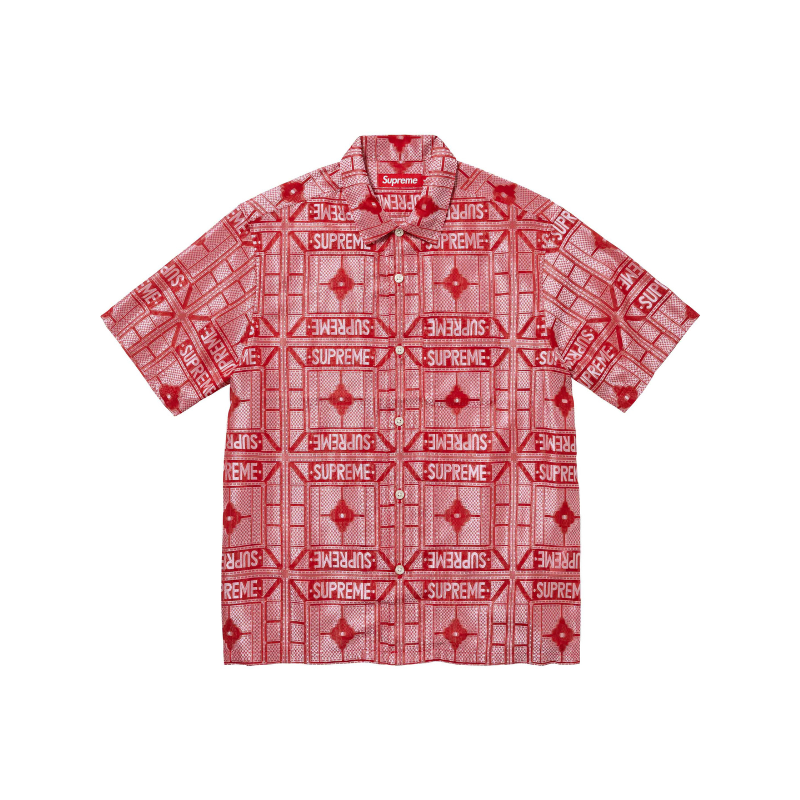 Supreme Tray Jacquard S/S Shirt Red