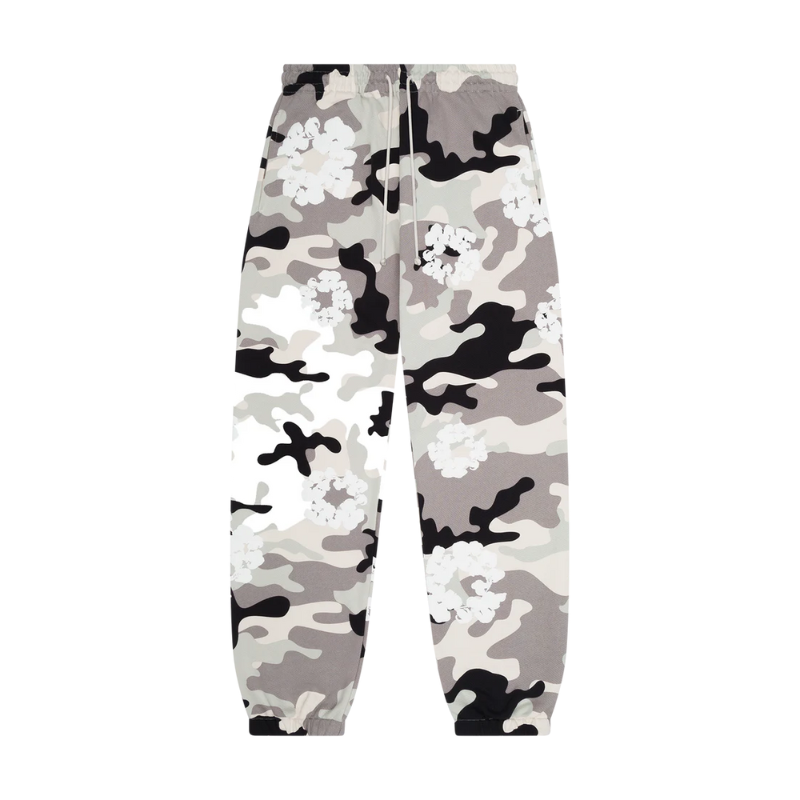 Joggers White Camo Cotton Wreath  | Denim Tears