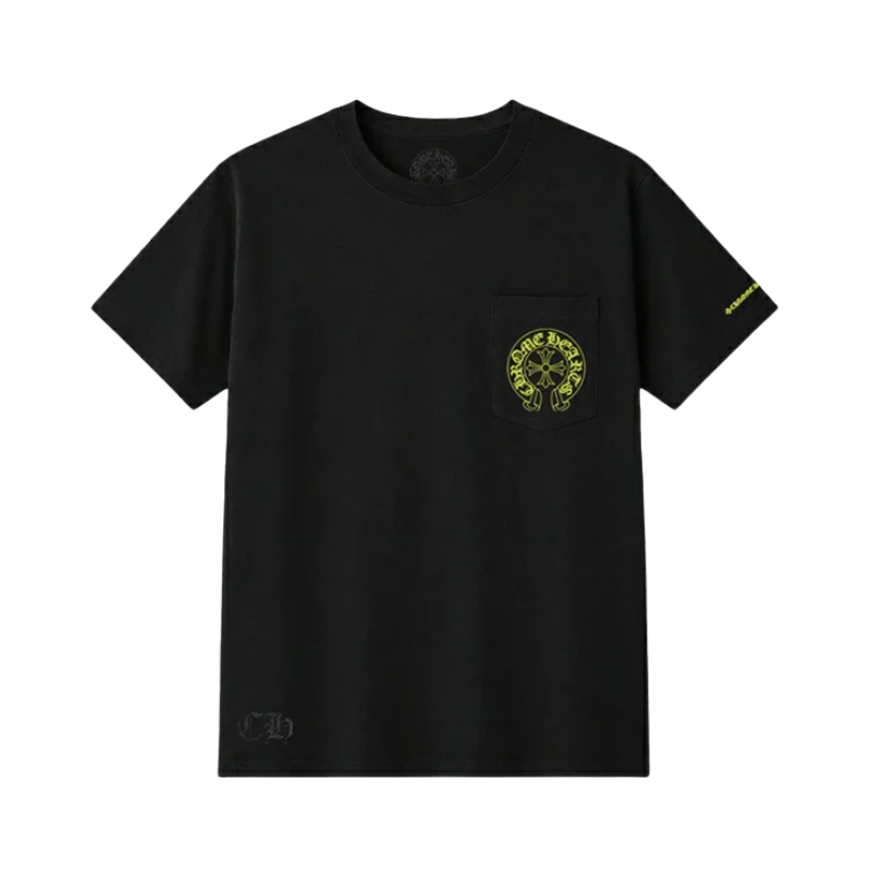 T-shirt Black Horseshoe Neon | Chrome Hearts
