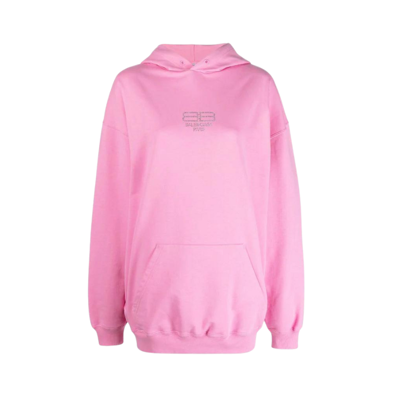 Hoodie Balenciaga À Logo BB Rose