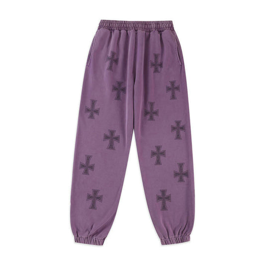 Joggers UNKNWON Washed Purple Rhinestone