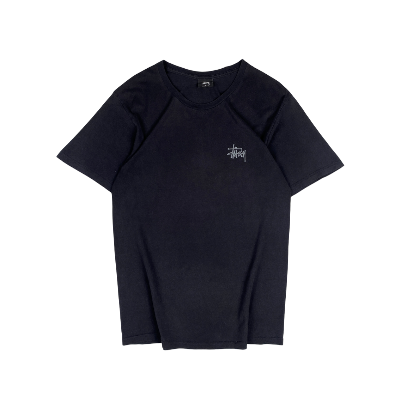 T-shirt Black Grey Logo | Stussy