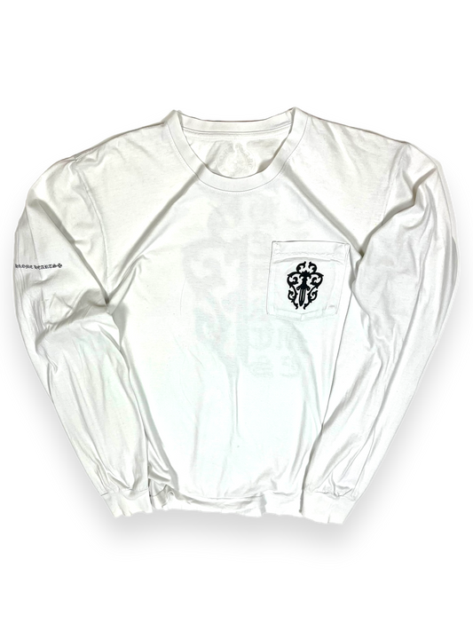 Chrome Hearts White Dagger Logo Longsleeve