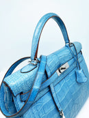 Kelly HERMES 35 Alligator Bleu Mykonos