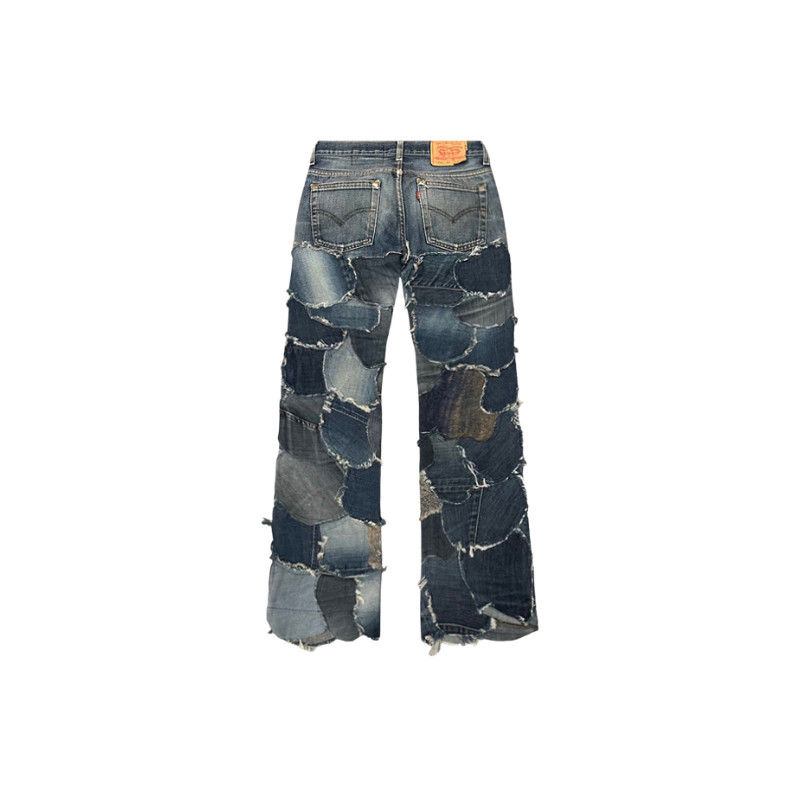 Jeans Dark Blue Wool Fragmented | StudioPolyvalent