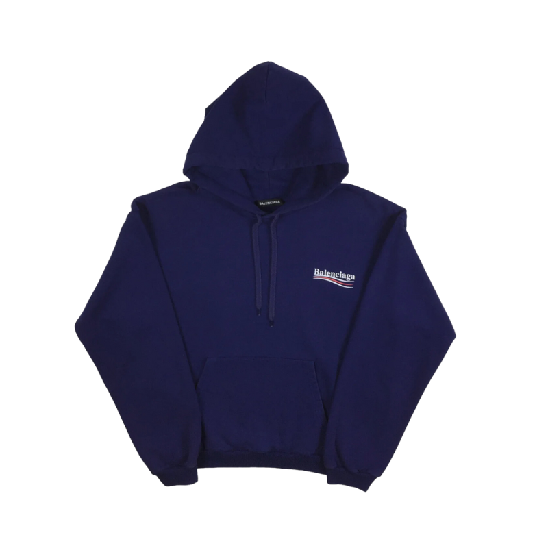 Hoodie Navy Political Campaign | Balenciaga