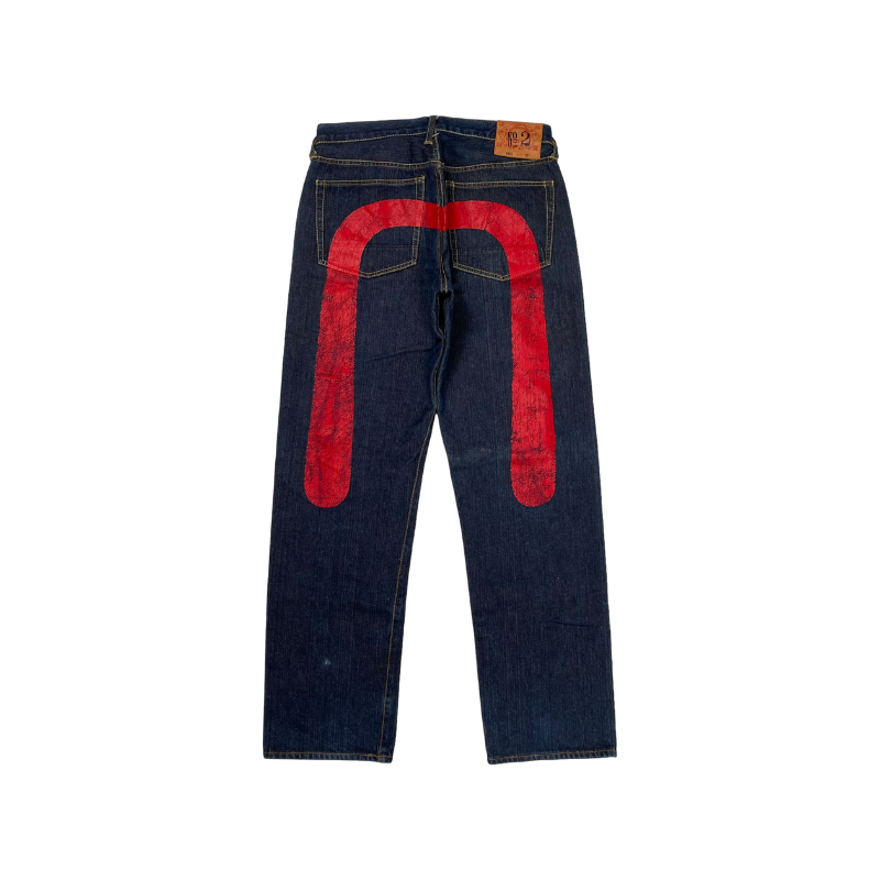 Evisu Diacock Navy Red Jeans