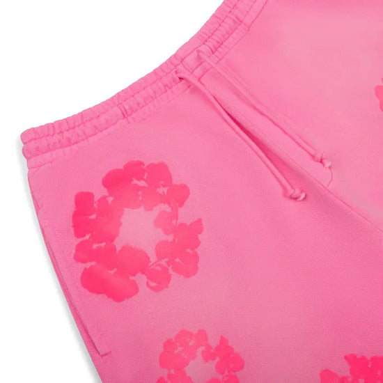 Shorts Mono Cotton Wreath Neon Pink | Denim Tears