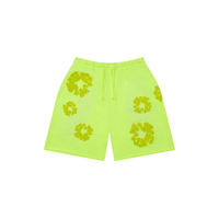Shorts Mono Cotton Wreath Neon Green | Denim Tears