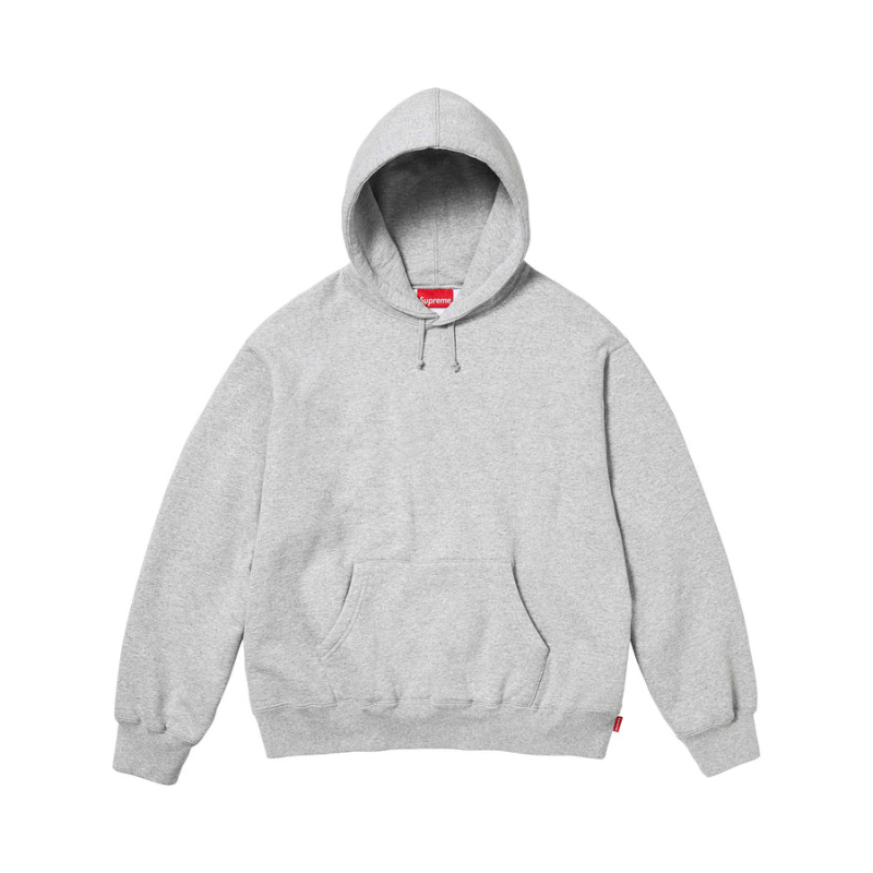 SUPREME Satin Appliqué Hooded Sweatshirt Gris