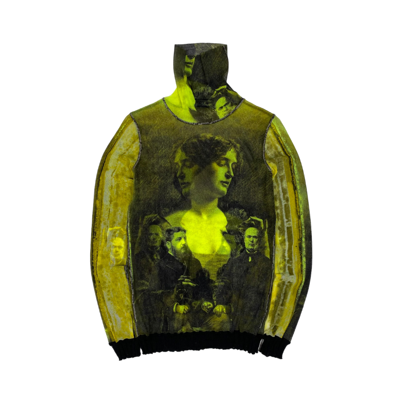 Jean Paul Gaultier SS92 Portrait Distressed Mesh Top