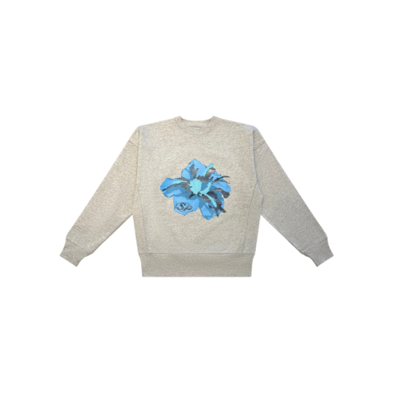 Crewneck Grey Flower Logo  | StudioPolyvalent