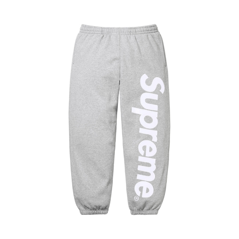 SUPREME Satin Appliqué Sweatpant Gris