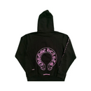 Hoodie Horseshoe Black Pink | Chrome Hearts
