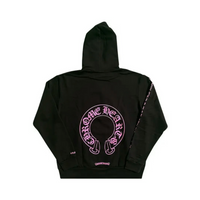 Hoodie Horseshoe Black Pink | Chrome Hearts